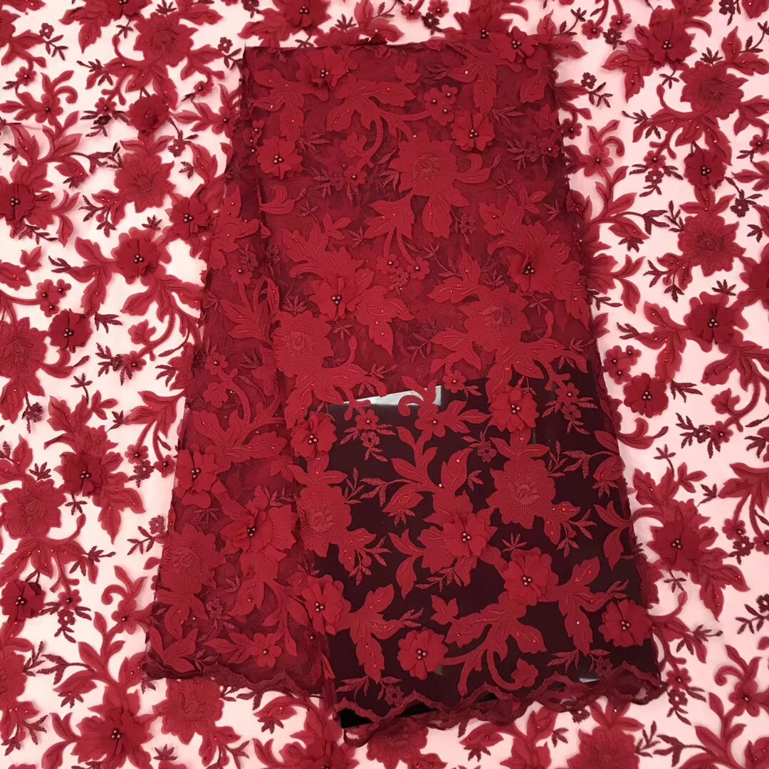 Red/White French Lace Fabric 3D Flowers Embroidered African Tulle Lace Fabric With Beads African Lace Fabric For Wedding LJ2351
Red/White French Lace Fabric 3D Flowers Embroidered African Tulle Lace Fabric With Beads African Lace Fabric For Wedding LJ2351
