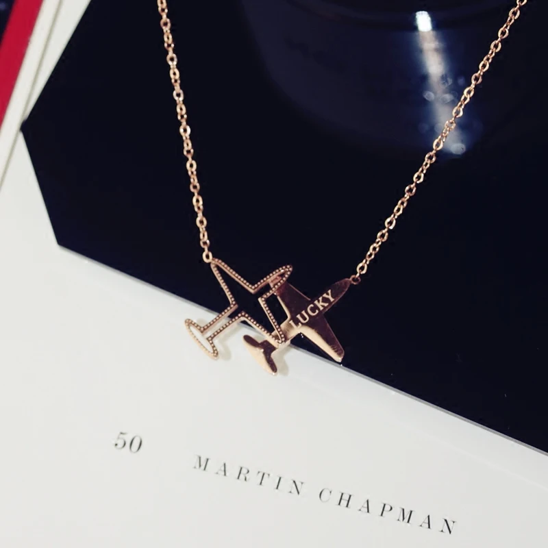 YUN RUO Rose Gold Silver Color Woman Jewelry Fashion Lucky Airplane Pendant Necklace 316 L Stainless Steel High Polish Wholesale
YUN RUO Rose Gold Silver Color Woman Jewelry Fashion Lucky Airplane Pendant Necklace 316 L Stainless Steel High Polish Wholesale
