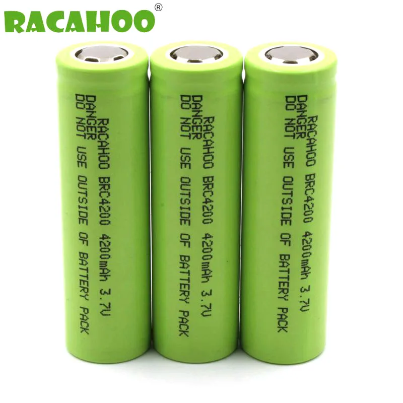 Фото Racahoo 5 шт. BRC4200 18650 4200 мАч 3.7 В аккумуляторная Батарея литий ионный для фонарик|lithium