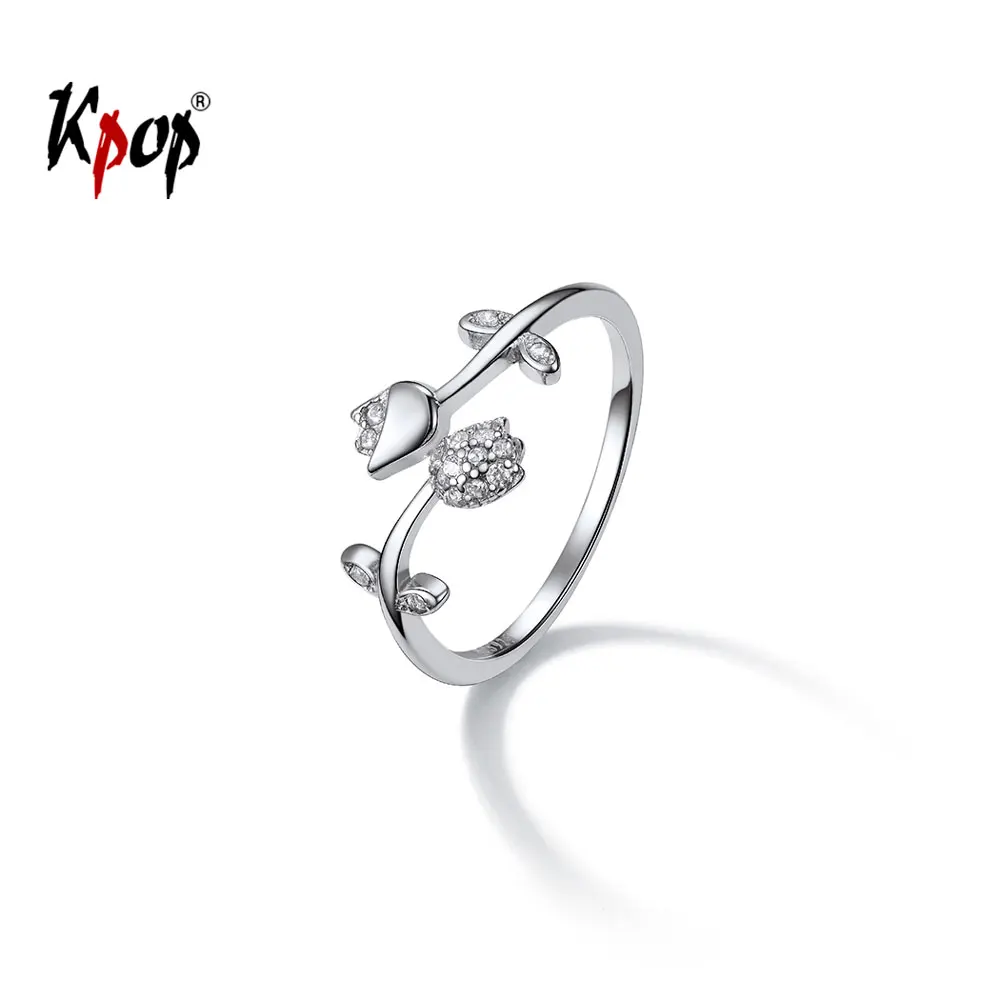 Kpop 925 Sterling Silver Ring Wedding Bridal Jewelry Open Adjustable Cubic Zirconia Rose Flower Band Ring for Women R6319
Kpop 925 Sterling Silver Ring Wedding Bridal Jewelry Open Adjustable Cubic Zirconia Rose Flower Band Ring for Women R6319