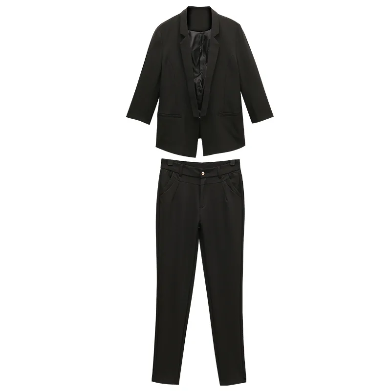 2019autumn and winter ladies suit new temperament fashion seven-point sleeve suit casual slim pants two sets of women's clothing
2019autumn and winter ladies suit new temperament fashion seven-point sleeve suit casual slim pants two sets of women's clothing