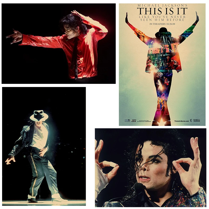 Famous Star Michael Jackson Poster Home Decor Painting Classic Nostalgia Kraft Paper Wall Sticker 42*30cm
Famous Star Michael Jackson Poster Home Decor Painting Classic Nostalgia Kraft Paper Wall Sticker 42*30cm