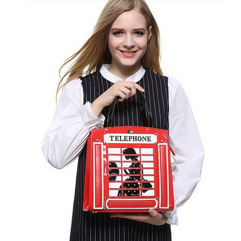 Women Bags Leather Patchwork Embroidery Handbags Shoulder Bags Messenger Bag Totes Braccialini Style Cartoon Red Telephone Box
Women Bags Leather Patchwork Embroidery Handbags Shoulder Bags Messenger Bag Totes Braccialini Style Cartoon Red Telephone Box