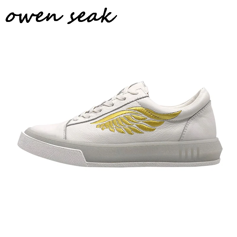 2019 Owen Seak Men Casual Shoes Luxury Men Sneakers Trainers Genuine Leather Loafers Spring Male Lace Up Brand Flats White Shoes 
2019 Owen Seak Men Casual Shoes Luxury Men Sneakers Trainers Genuine Leather Loafers Spring Male Lace Up Brand Flats White Shoes