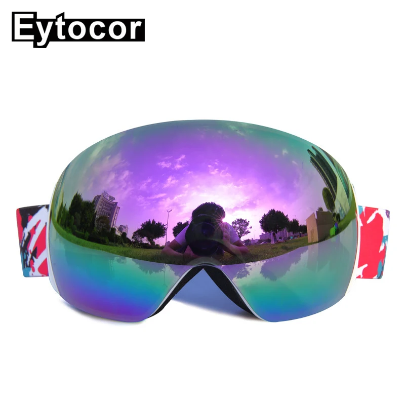 EYTOCOR хит продаж анти туман UV400 для взрослых сноуборда лыжного спорта очки унисекс
