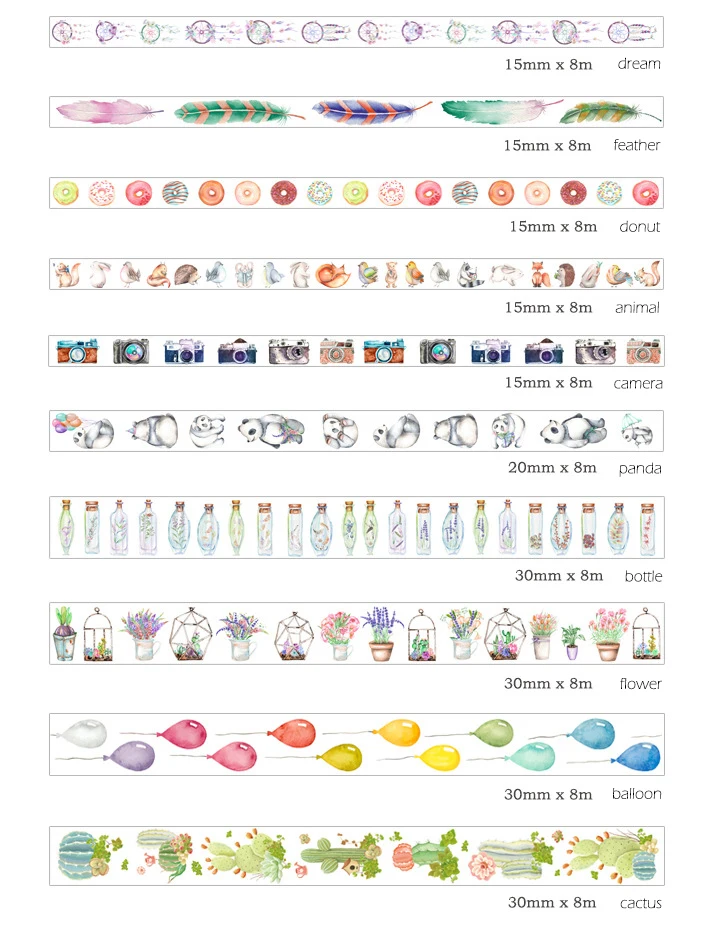 15-30mm*8m Kawaii Cute Balloon Donut Washi Tape Stickers Scrapbooking Masking Tape School Office Supplies Bullet Journal sl1874
15-30mm*8m Kawaii Cute Balloon Donut Washi Tape Stickers Scrapbooking Masking Tape School Office Supplies Bullet Journal sl1874