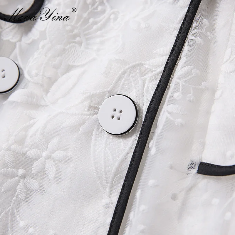 MoaaYina Fashion Designer Jacket jacket spring Autumn Women Floral Embroidery Double-breasted Casual Elegant White Jacket jacket
MoaaYina Fashion Designer Jacket jacket spring Autumn Women Floral Embroidery Double-breasted Casual Elegant White Jacket jacket