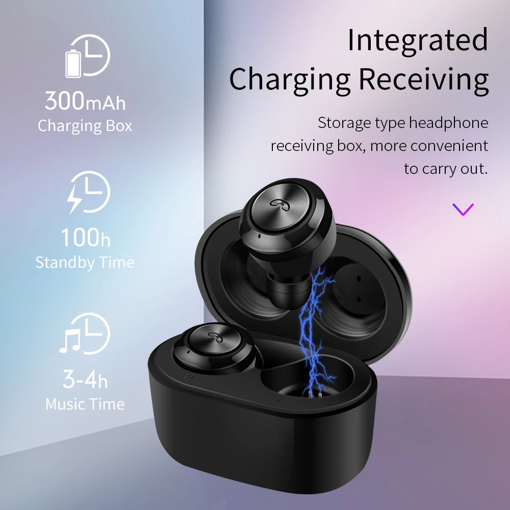 Новинка TWS Bluetooth-гарнитура 5 0 бинауральная стереогарнитура Беспроводная
