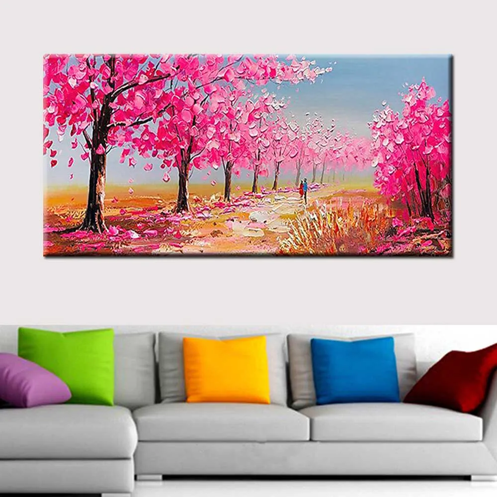 Hand Painted Abstract Impasto Pink Tree Landscape Oil Painting on Canvas Palette Knife Art Living Room Bedroom Home Wall Decor
Hand Painted Abstract Impasto Pink Tree Landscape Oil Painting on Canvas Palette Knife Art Living Room Bedroom Home Wall Decor