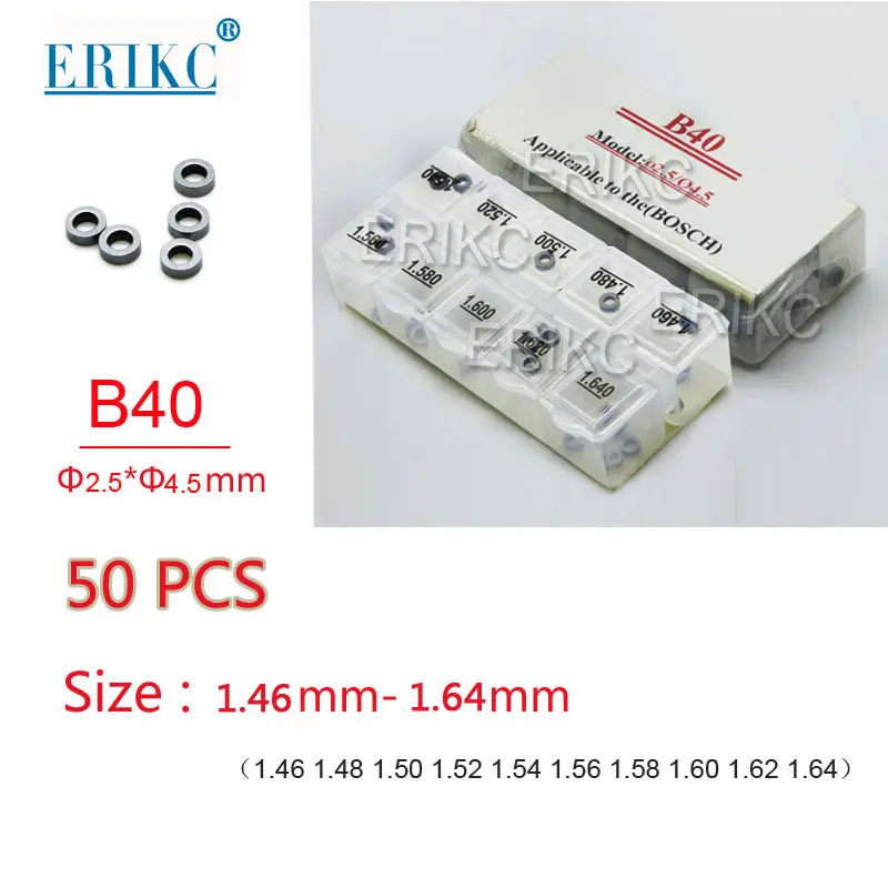 ERIKC B40 Diesel Fuel Injector Adjusting Shims, Injection Calibrator Shims Washer Size: 1.46mm-1.64mm ( 50 Pieces / Box )
ERIKC B40 Diesel Fuel Injector Adjusting Shims, Injection Calibrator Shims Washer Size: 1.46mm-1.64mm ( 50 Pieces / Box )