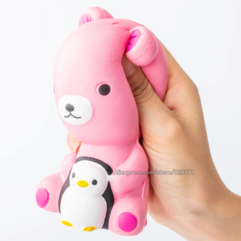 

Kawaii Brinquedos Polar Bear Penguin Doll Squishy Cartoon Heart Slow Rising Squishy Toys Phone Gadget Strap Squeeze Kids Gift