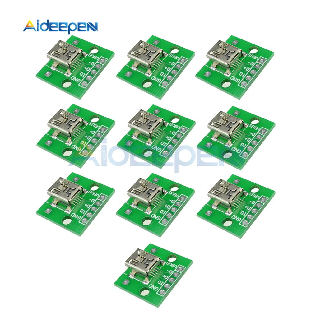 10Pcs Mini USB to DIP Board Adapter Converter Pitch 2.54mm PCB Board Power Supply Module
10Pcs Mini USB to DIP Board Adapter Converter Pitch 2.54mm PCB Board Power Supply Module