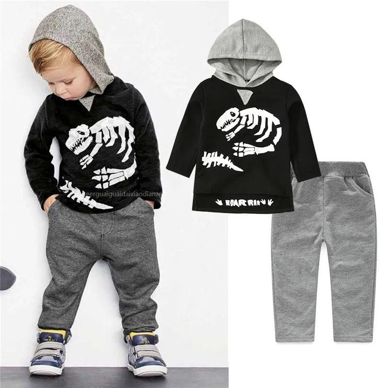 Autumn New Baby Boys Dinosaur Skeleton Pattern Clothing Sets Children Sports Style Hooded Sweater Pants Kids Fashion Top Clothes
Autumn New Baby Boys Dinosaur Skeleton Pattern Clothing Sets Children Sports Style Hooded Sweater Pants Kids Fashion Top Clothes