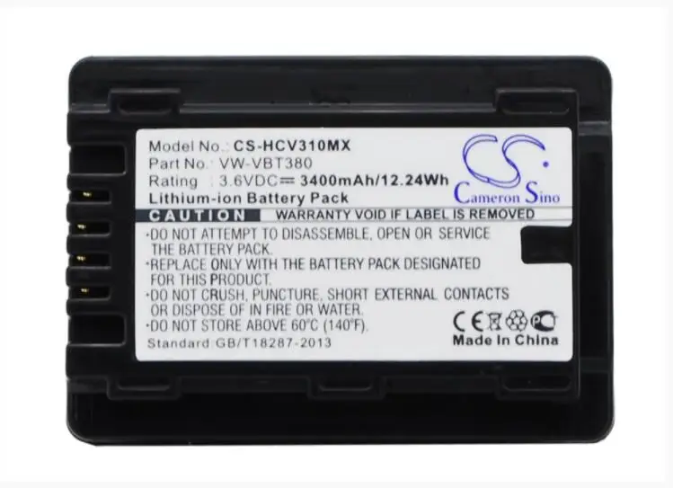 Cameron Sino 3400mAh battery for PANASONIC HC-250EB HC-550EB HC-727EB HC-750EB HC-770EB HC-989 HC-V110 HC-V110GK
Cameron Sino 3400mAh battery for PANASONIC HC-250EB HC-550EB HC-727EB HC-750EB HC-770EB HC-989 HC-V110 HC-V110GK