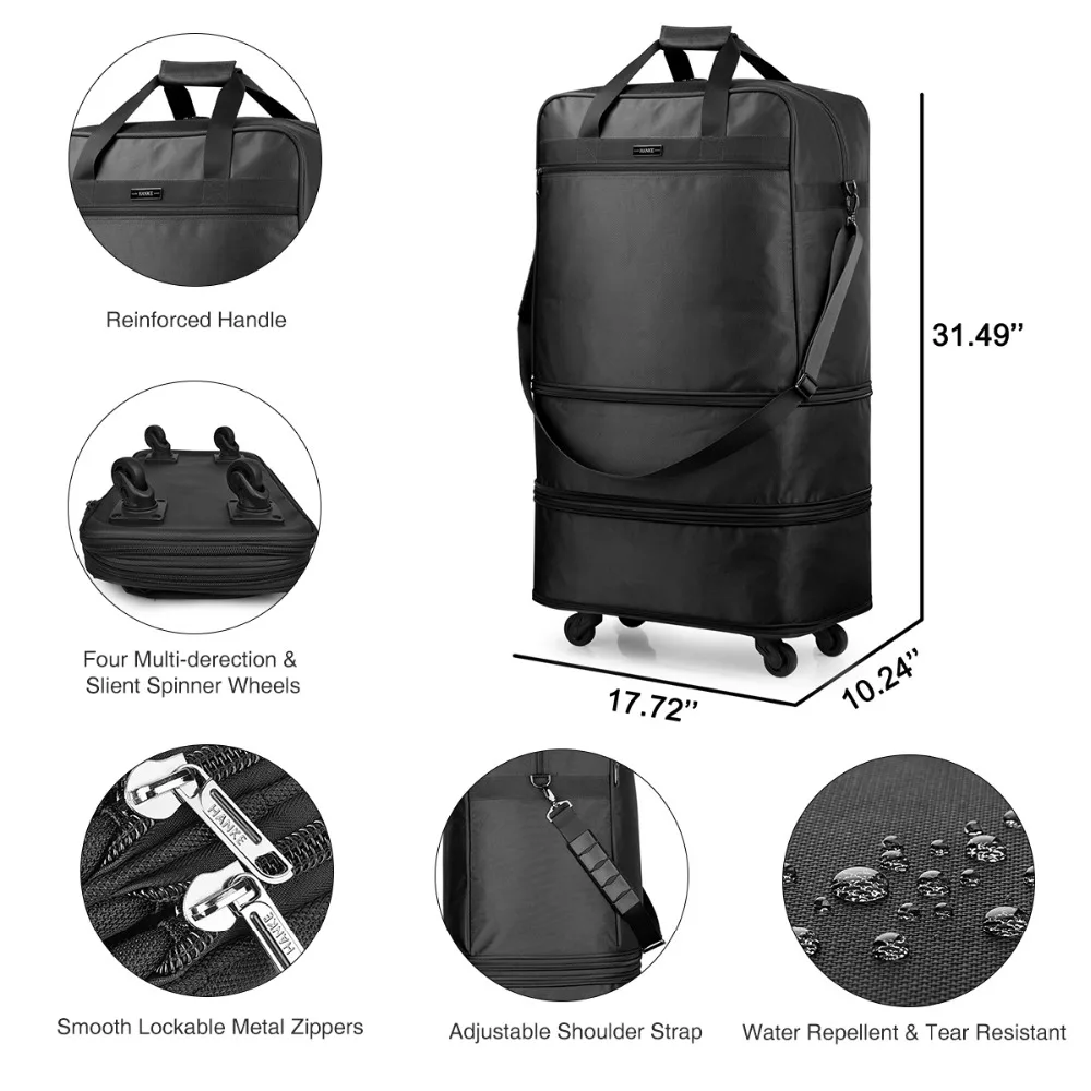 Складной чемодан Hanke 91L для мужчин и женщин складная дорожная сумка с замком -