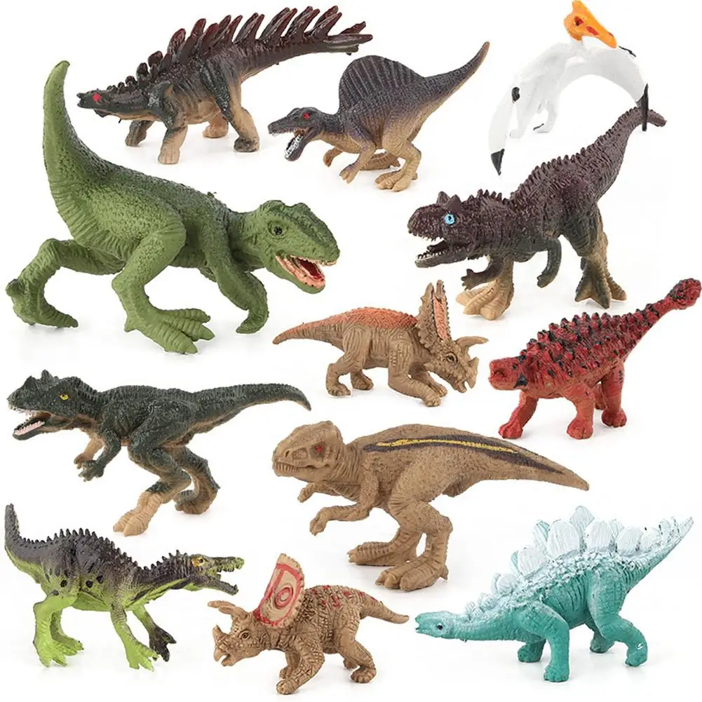 

Dinosaur Figures Toy Sets, Realistic Looking, Large Plastic Assorted Dinosaurs with Book for Kids, Pack of 12
