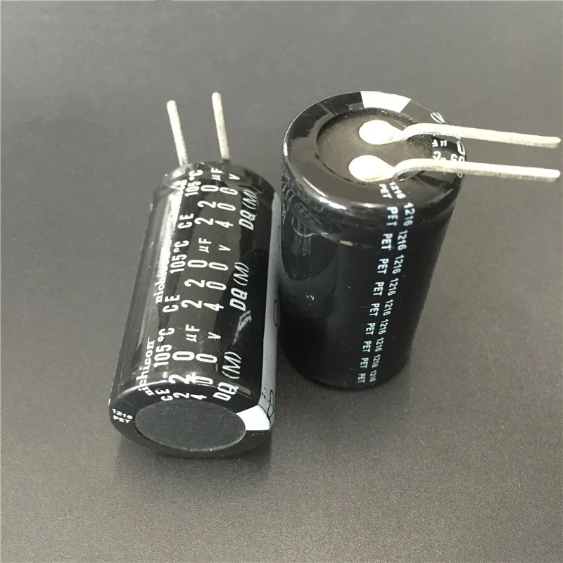 2шт 220мкФ 400В NICHICON DQ серия 25х40 мм 400V220uF горизонтальный монтажный Тип алюминиевый