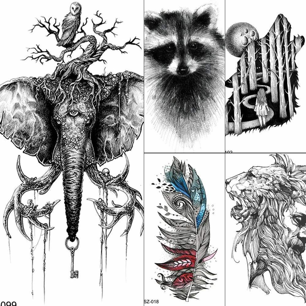 Temporary Tattoo Stickers Women Body Art Painting Elephant Totem Branch Fake Water Transfer Tatoos Owl Ancient Tattoo Cosmetic
Temporary Tattoo Stickers Women Body Art Painting Elephant Totem Branch Fake Water Transfer Tatoos Owl Ancient Tattoo Cosmetic