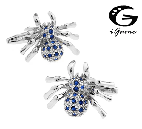 iGame Spider Cuff Links Blue Color Crystal Design Quality Copper Material Free Shipping
iGame Spider Cuff Links Blue Color Crystal Design Quality Copper Material Free Shipping