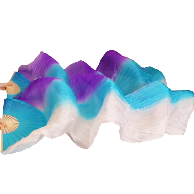 100% Silk Handmade Dyed Belly Dance Fans Bamboo Ribs Dance Props Silk 1 Pair Purple+Turquoise+White Stripe Colors Fans 180x90cm
100% Silk Handmade Dyed Belly Dance Fans Bamboo Ribs Dance Props Silk 1 Pair Purple+Turquoise+White Stripe Colors Fans 180x90cm