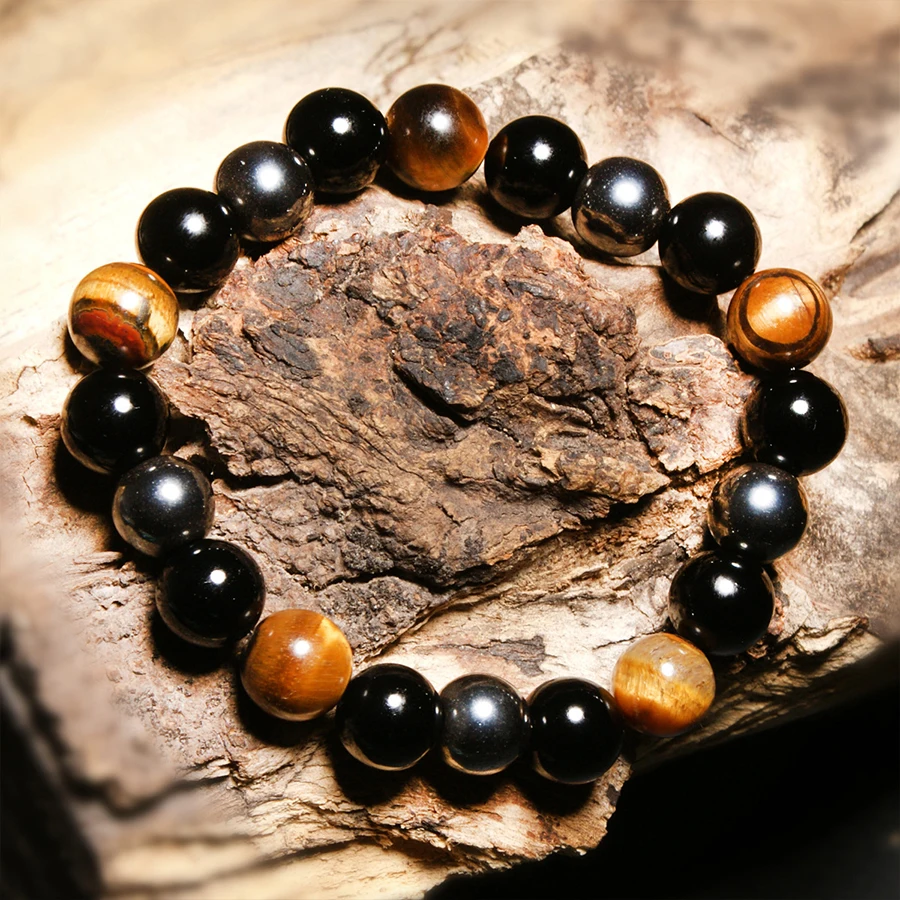 HOBBORN Trendy Natural Stone Men Bracelet 10mm Tiger Eye Hematite Mix Strand Healing Reiki Prayer Balance Women Men Bracelets
HOBBORN Trendy Natural Stone Men Bracelet 10mm Tiger Eye Hematite Mix Strand Healing Reiki Prayer Balance Women Men Bracelets