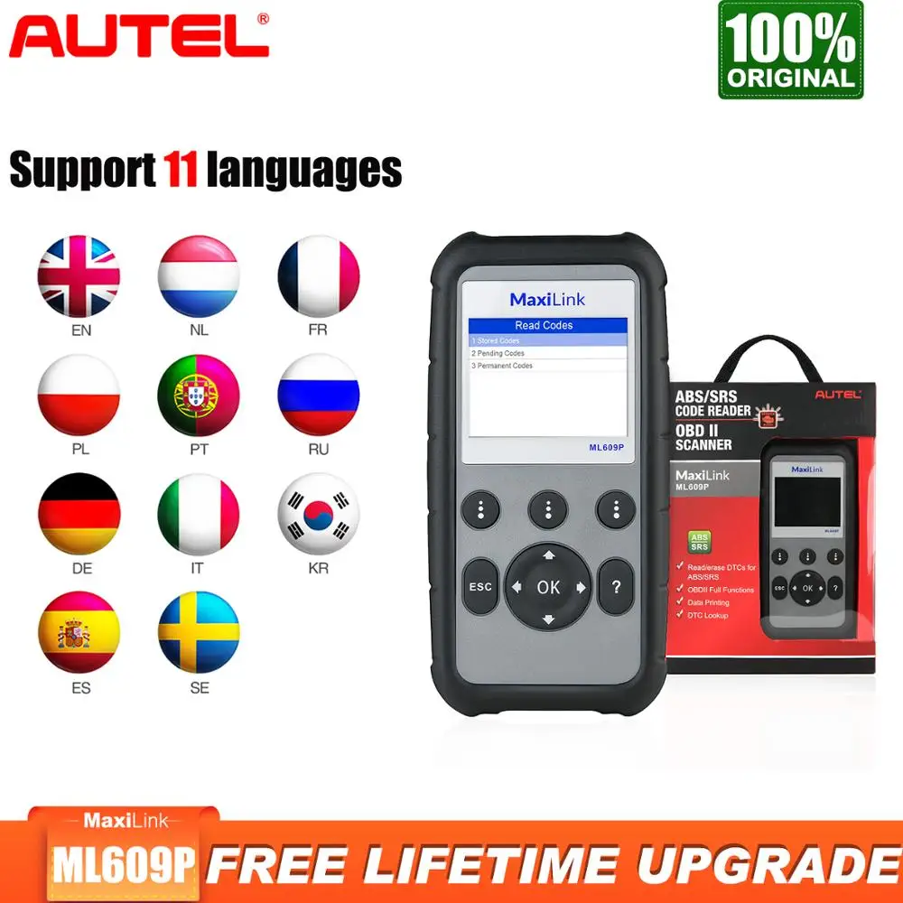 Сканер Autel MaxiLink ML609P Obd2 считыватель кодов автомобильный диагностический