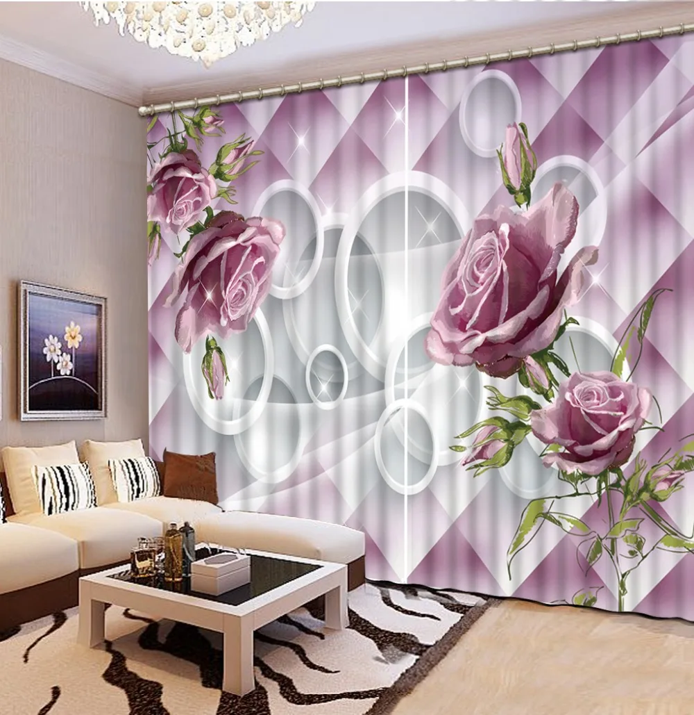 Purple rose Curtains for living room Curtain window room Home Decoration High Quality
Purple rose Curtains for living room Curtain window room Home Decoration High Quality