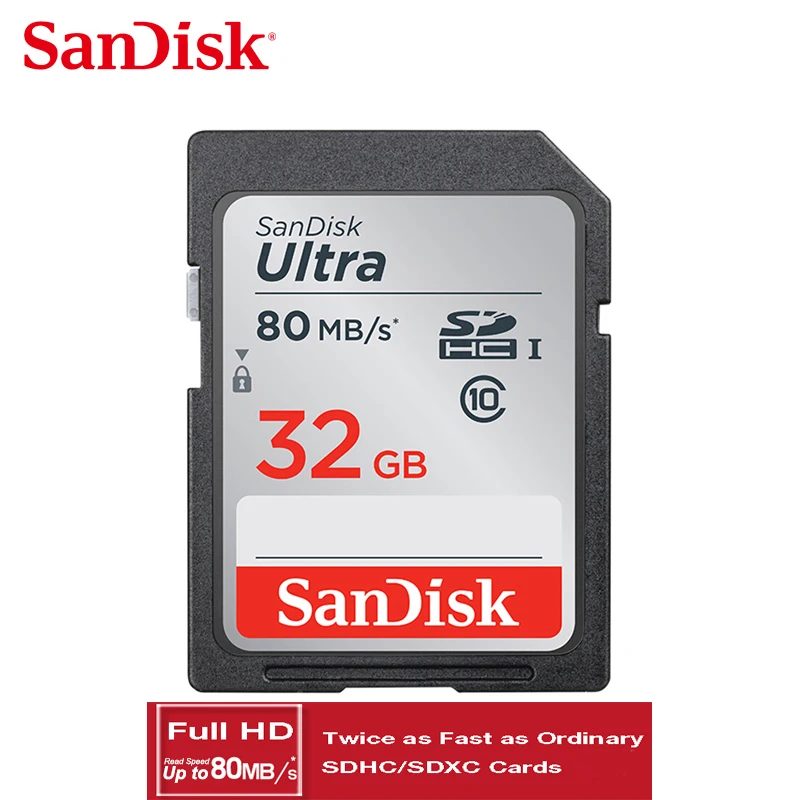 

SanDisk Ultra Memory Card SDHC/SDXC SD Card Class10 16GB 32GB 64GB 128GB C10 UHS-I Read speed up to 80MB/s for Full HD Camera