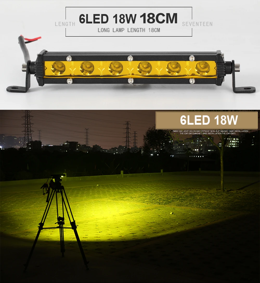 Super Slim 18W 36W 54W 72W 90W Single Row LED Light Bar For Offroad Truck 4X4 Car Net Spot Driving Lights 12V 24V White Yellow
Super Slim 18W 36W 54W 72W 90W Single Row LED Light Bar For Offroad Truck 4X4 Car Net Spot Driving Lights 12V 24V White Yellow