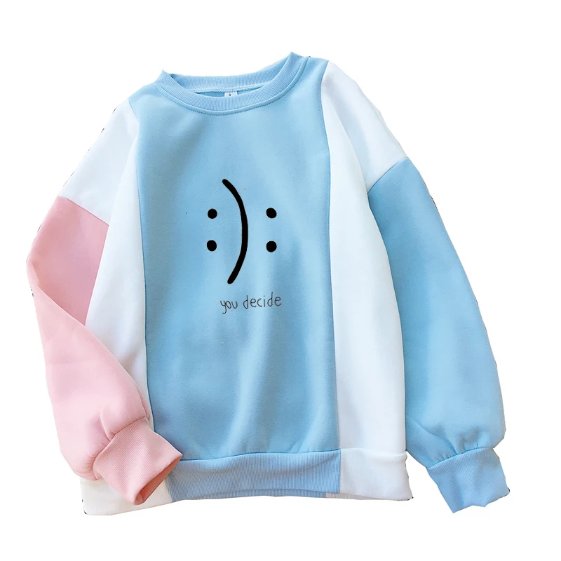 You Decide Expression Pattern Print Sweatshirt Harajuku Casual Fleece Pullover Women Raglan Hit Color Stitching Kawaii Fall Tops
You Decide Expression Pattern Print Sweatshirt Harajuku Casual Fleece Pullover Women Raglan Hit Color Stitching Kawaii Fall Tops