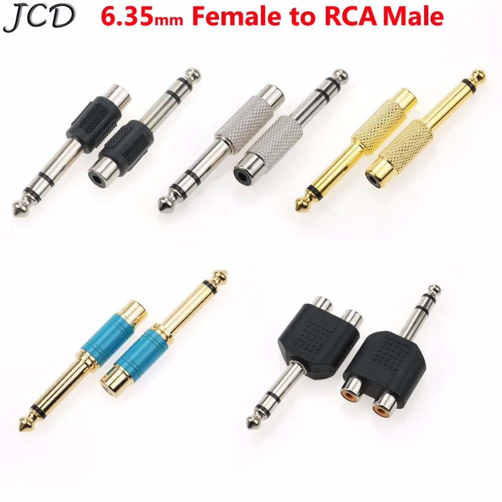 JCD 6.35mm 1/4" Male Mono Plug To RCA Female 6.35 male to RCA female stereo terminal plug headphone adapter
JCD 6.35mm 1/4" Male Mono Plug To RCA Female 6.35 male to RCA female stereo terminal plug headphone adapter