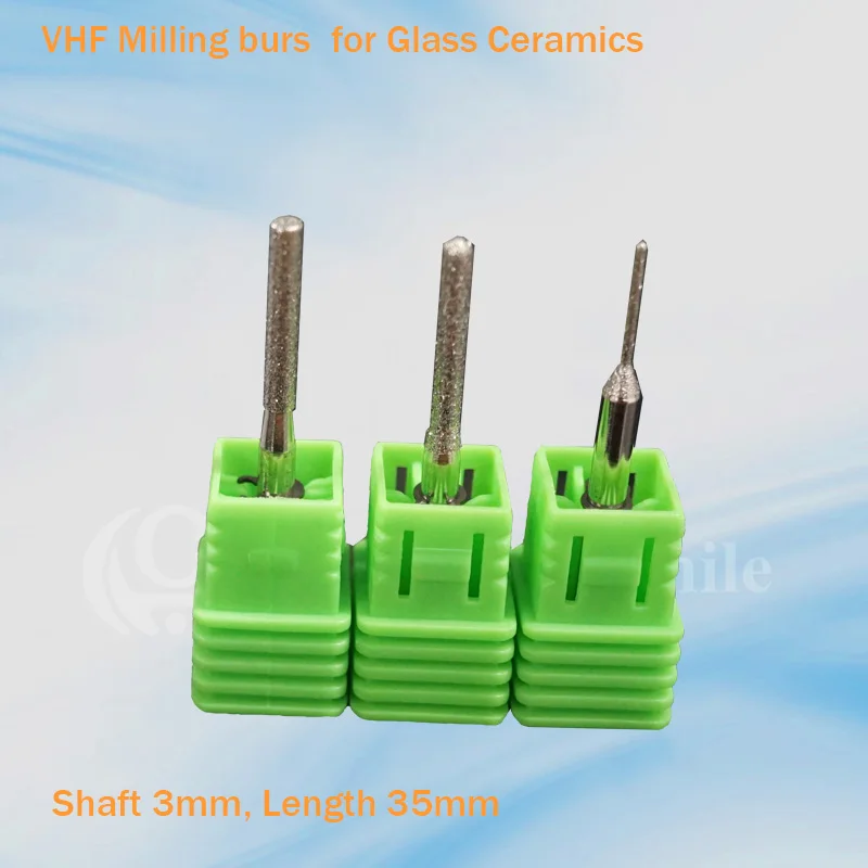 5pcs VHF Milling Burs for Disilicate Lithium / Glass Ceramics Size 2.6/2.4/1.0mm in Length L35
5pcs VHF Milling Burs for Disilicate Lithium / Glass Ceramics Size 2.6/2.4/1.0mm in Length L35