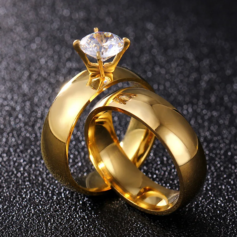 Gold Silver Color Cut Cubic Zirconia Couples Rings Stainless Steel Wedding Ring Set for Women and Men Party Jewelry Wholesale
Gold Silver Color Cut Cubic Zirconia Couples Rings Stainless Steel Wedding Ring Set for Women and Men Party Jewelry Wholesale