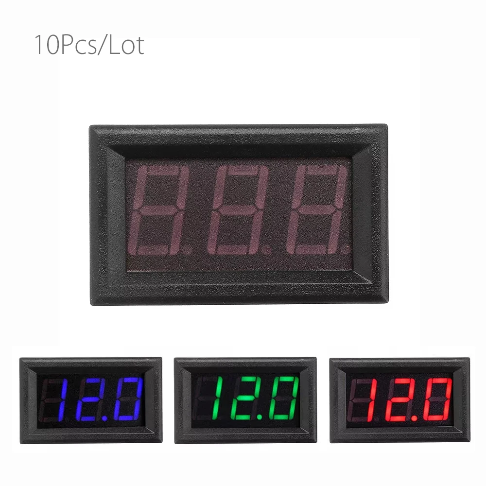 10pcs/lot Blue/Red/Green Mini Digital Voltmeter 0.56 Inch 4.5V-30V Voltage Tester Meter LED Screen Electronic Parts Accessories
10pcs/lot Blue/Red/Green Mini Digital Voltmeter 0.56 Inch 4.5V-30V Voltage Tester Meter LED Screen Electronic Parts Accessories