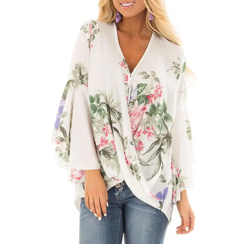 Casual Floral Print V-Neck Blouses Shirt Women Long Flare Sleeve Loose Blouse Women Autumn Top Shirts Beach Blusas WS8950X
Casual Floral Print V-Neck Blouses Shirt Women Long Flare Sleeve Loose Blouse Women Autumn Top Shirts Beach Blusas WS8950X