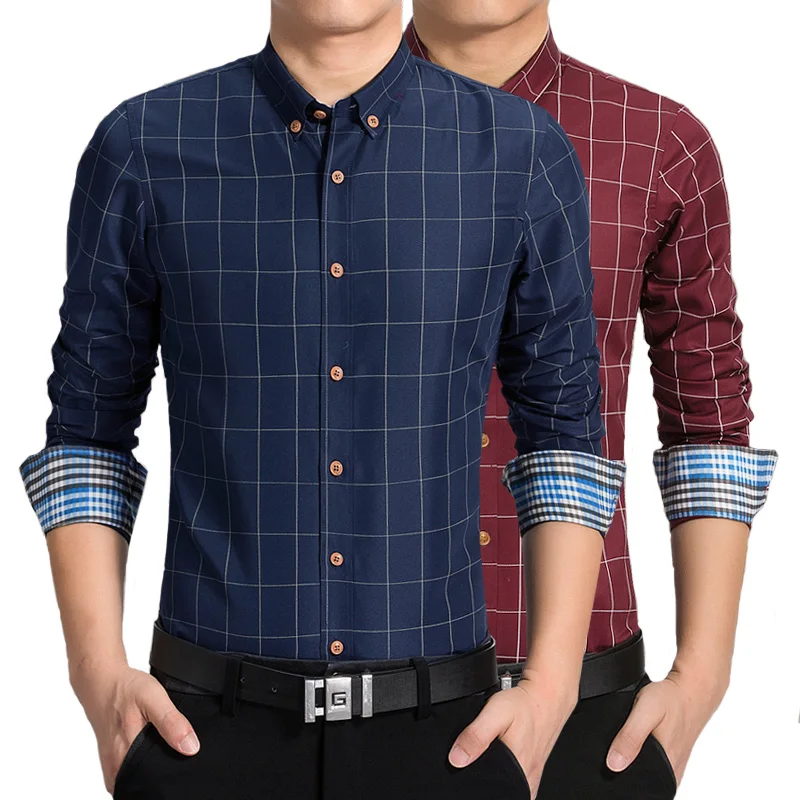 Men Plaid Shirts New Mens Dress Shirts Long Sleeve Slim Casual Black White Social Male Clothes Chemise Cotton Long Sleeve Suitab
Men Plaid Shirts New Mens Dress Shirts Long Sleeve Slim Casual Black White Social Male Clothes Chemise Cotton Long Sleeve Suitab