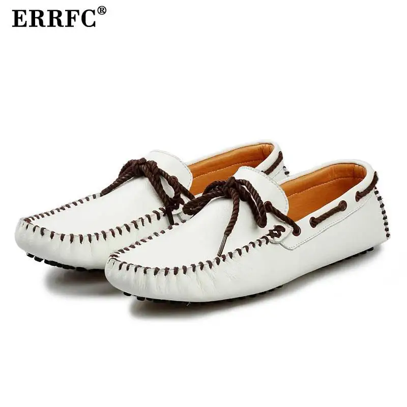 

ERRFC New Arrival Men White Leisure Loafer Shoes Fashion Designer Round Toe Man Boat Shoes Black Trending Moccasin Zapatos 38-44