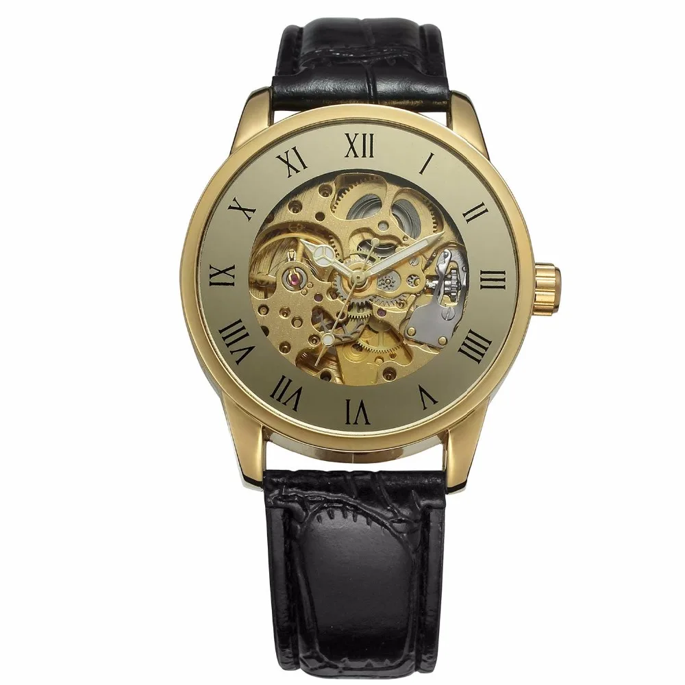 Bronze Tone Dial Retro Design Roman Number Display Golden Movement Skeleton Inside Men Watch Top Brand Luxury Mechanical Watch
Bronze Tone Dial Retro Design Roman Number Display Golden Movement Skeleton Inside Men Watch Top Brand Luxury Mechanical Watch