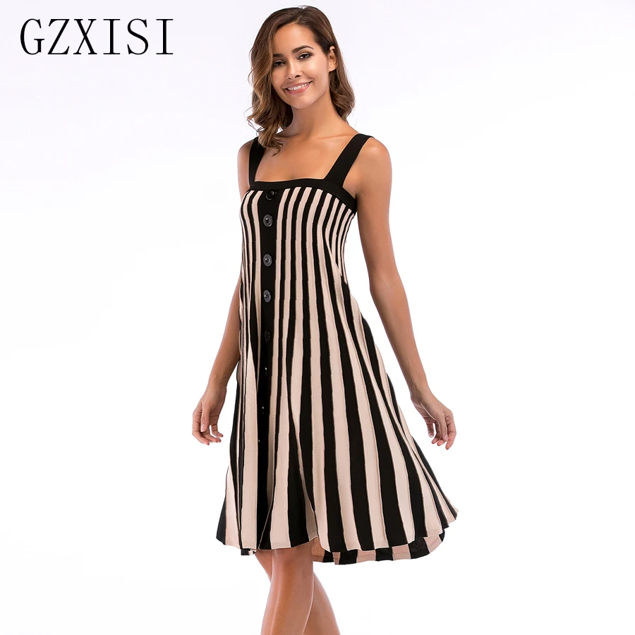 Summer 2018 Sexy Sling Dress Women skinny belly dress Striped breasted knitted sling yards beach dress
Summer 2018 Sexy Sling Dress Women skinny belly dress Striped breasted knitted sling yards beach dress