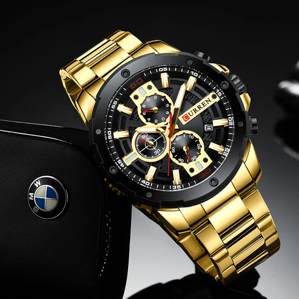 CURREN Men Watches Stainless Steel Band Quartz Wristwatch Military Chronograph Clock Male Fashion Sporty watch relogio masculino
CURREN Men Watches Stainless Steel Band Quartz Wristwatch Military Chronograph Clock Male Fashion Sporty watch relogio masculino