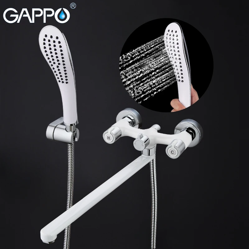 

GAPPO Bathtub faucet white bath tub faucet rainfall bath tub taps rain shower set wall mount shower mixer tap robinet baignoire