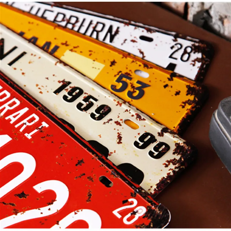 

SPM-111 Vintage Car License Plates Decorative Metal Tin Signs Shabby Chic Home Pub Bar Motorcycle Decor USA Iron Plaque 30x15cm