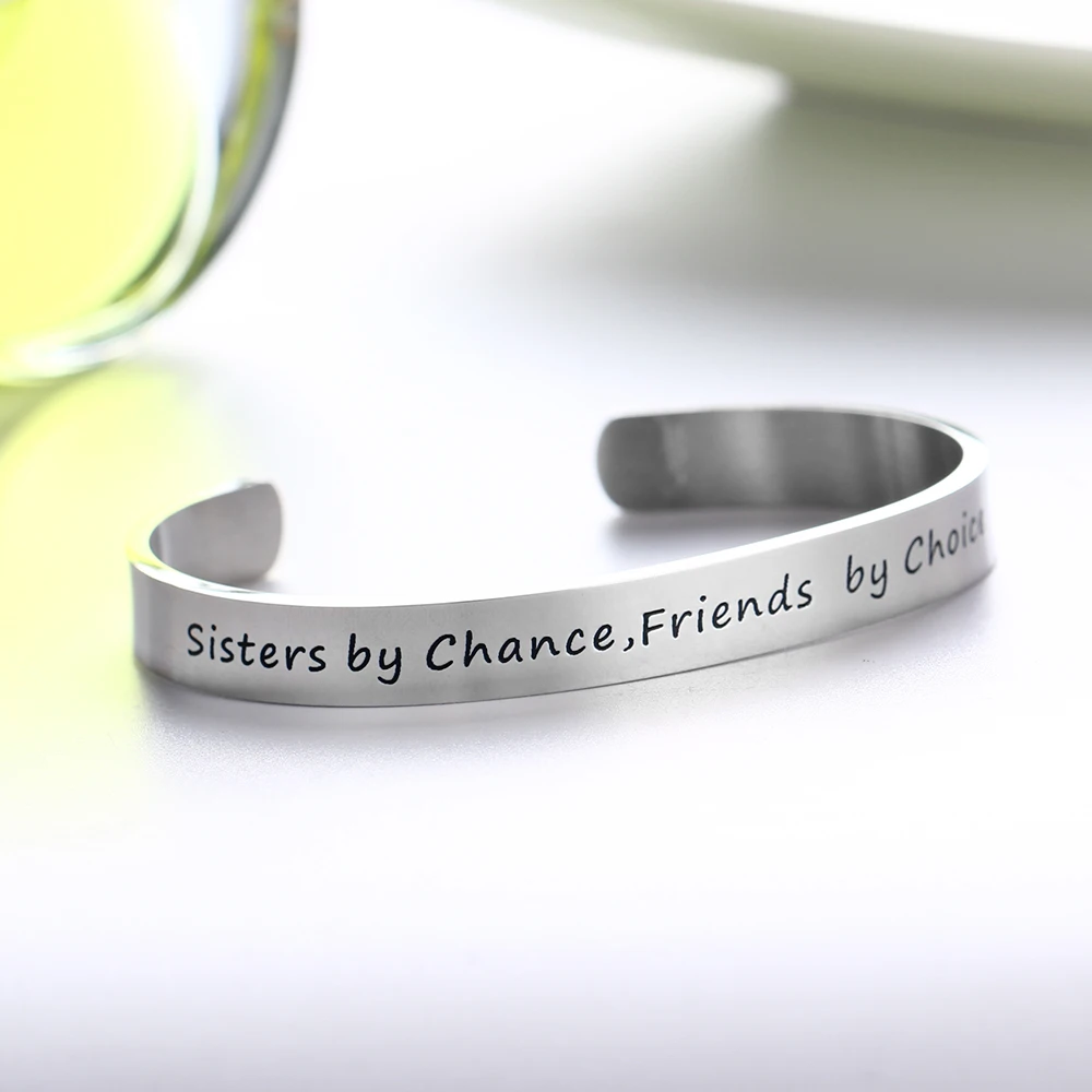 Женский браслет с манжетами Sisters By Chance из нержавеющей стали подарок на день