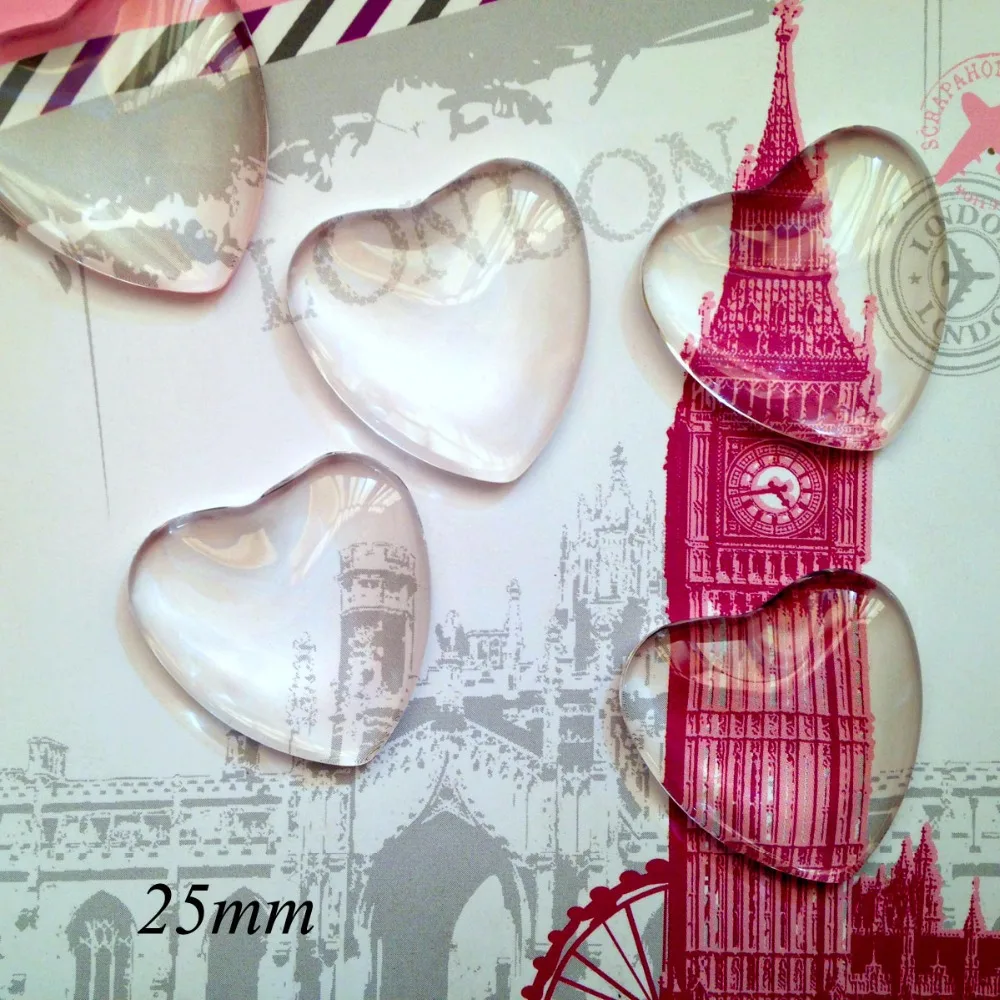 ZEROUP 20 шт./лот 25 мм прозрачный стеклянный кабошон ручной работы Куполообразное сердце ювелирные изделия Аксессуары для ювелирных изделий
ZEROUP 20 шт./лот 25 мм прозрачный стеклянный кабошон ручной работы Куполообразное сердце ювелирные изделия Аксессуары для ювелирных изделий