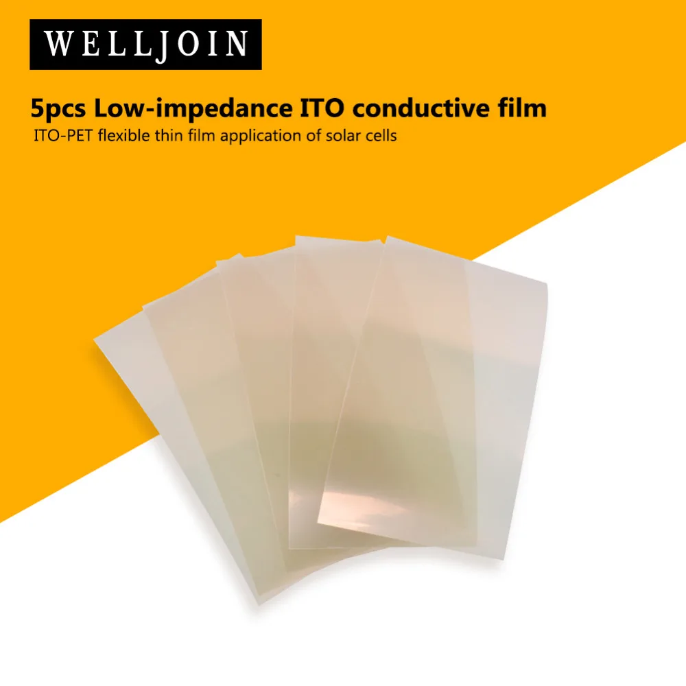 5pcs Low-impedance ITO conductive film ITO-PET flexible thin film solar cell application
5pcs Low-impedance ITO conductive film ITO-PET flexible thin film solar cell application