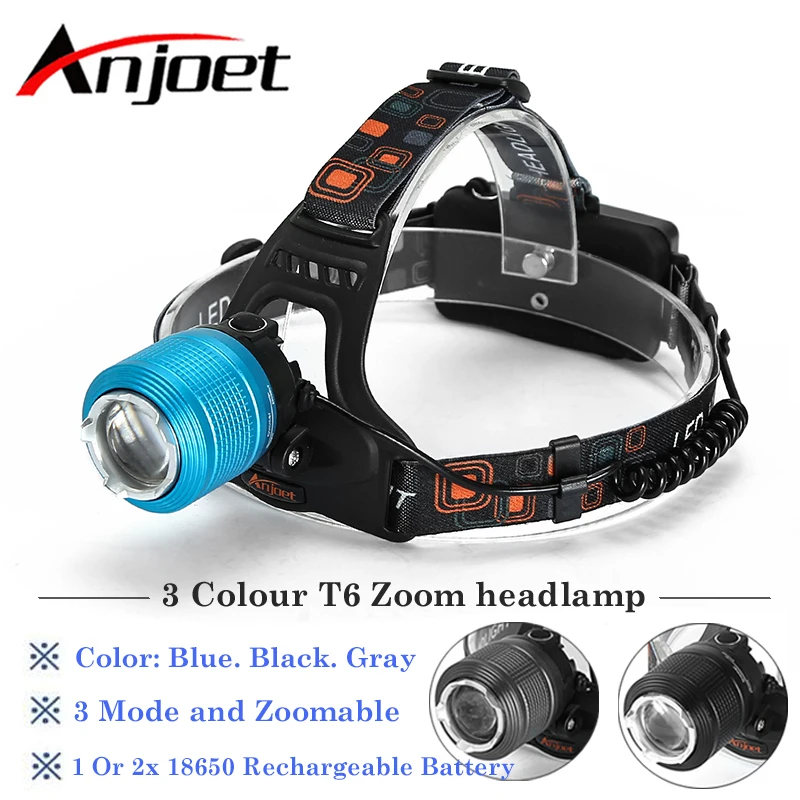 

Sets Rechargeable XML T6 2000Lumens Zoom Head Lamp torch LED Headlamp + 18650 Battery Headlight Flashlight Lantern night fishing