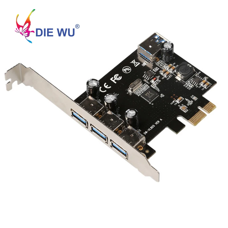 Фото 3 + 1 порта USB3.0 плата расширения для VIA PCI Express X1 на Внешний - купить