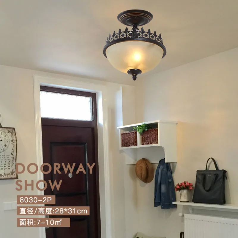 American retro wrought iron aisle balcony ceiling lamp single head living room porch corridor bedroom Ceiling Lights mx5221500 | Лампы и