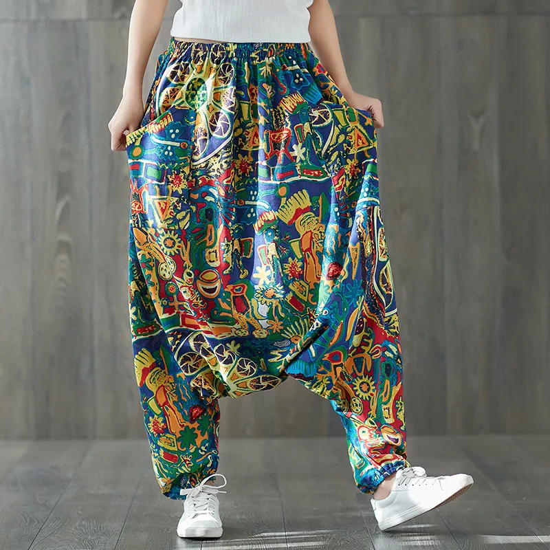 National wind cotton and linen fashion bloomers 2020 new national wind casual cotton and linen printed high waist long pants
National wind cotton and linen fashion bloomers 2020 new national wind casual cotton and linen printed high waist long pants
