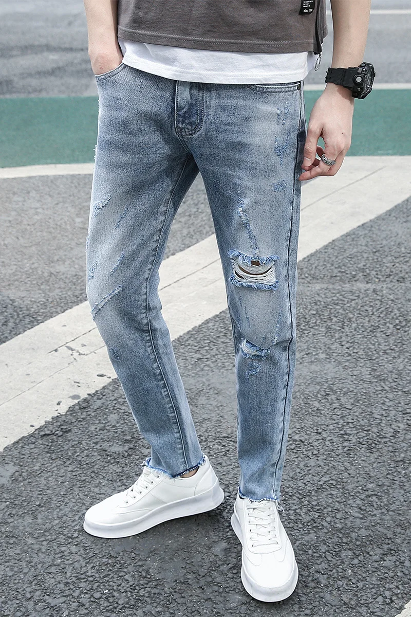 2019 new hole skinny jeans men men's slim feet pants Korean fashion personality hot sale Full Length XL England Style
2019 new hole skinny jeans men men's slim feet pants Korean fashion personality hot sale Full Length XL England Style